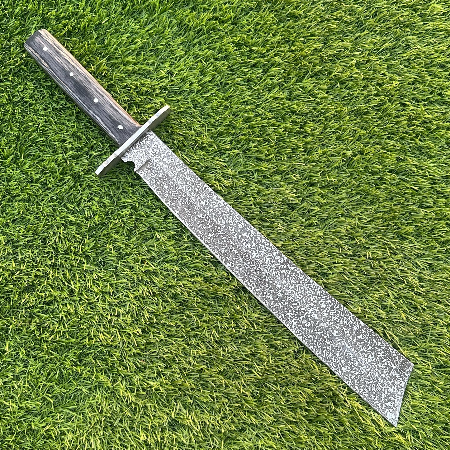Handmade J2 Steel Knife with Etched Blade Wood Handle, Full Tang Collectible, Sheath Included – Unique Gift for Him & Husband