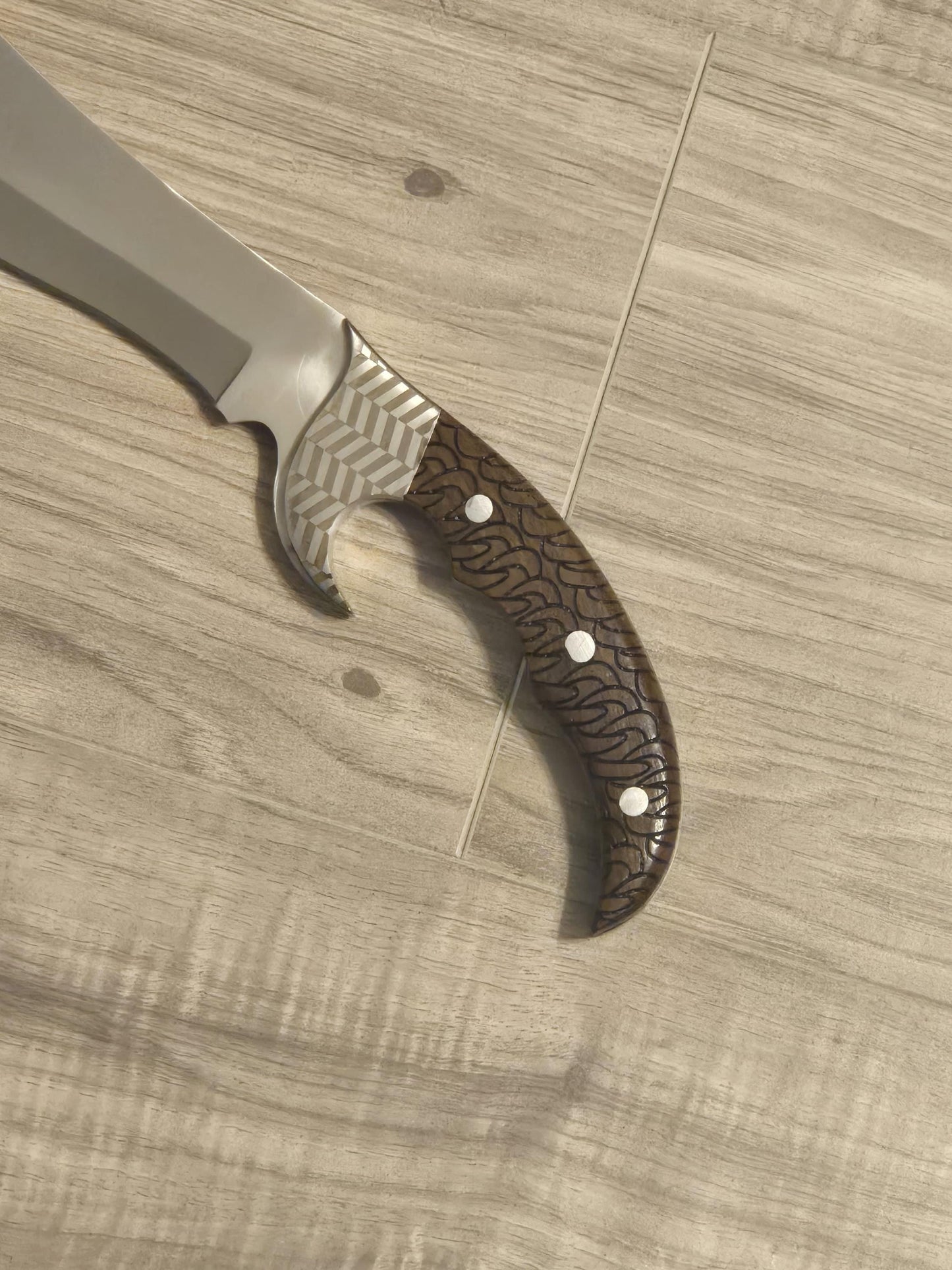 D2 Steel Bowie Knife Custom Handmade Rosewood Handle with Sheath – Unique Gift for Him Husband Collector's Knife
