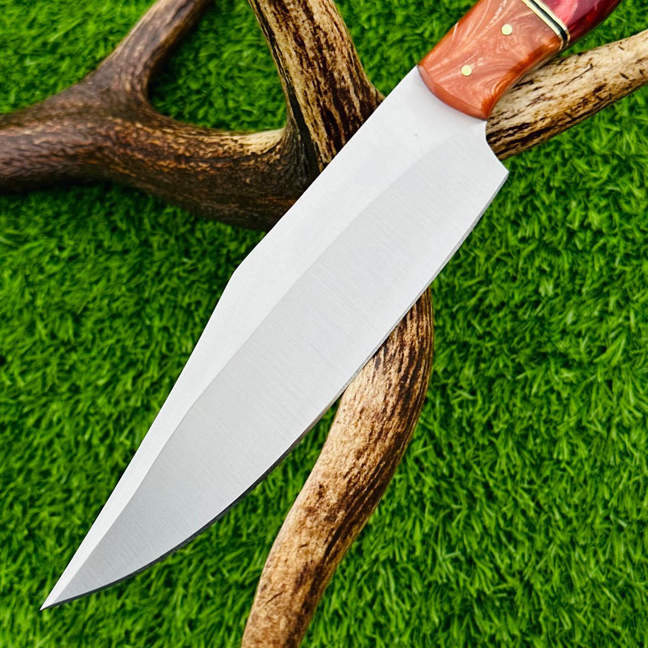 Hunting Knife Custom Handmade D2 Steel Bowie with Rosewood Handle & Sheath – Unique Gift for Him or Husband