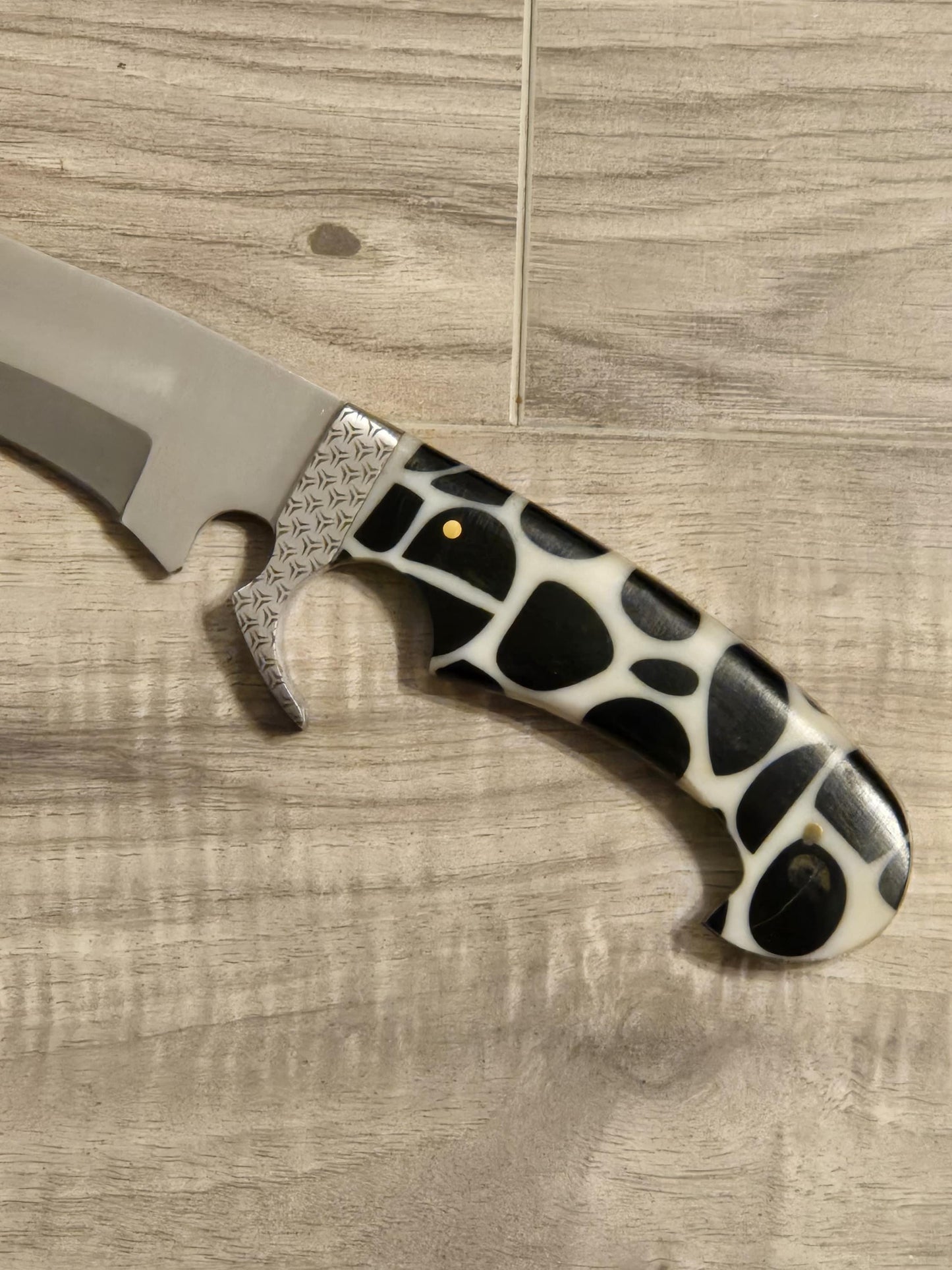 Bowie Knife Custom Handmade D2 Steel with Resin Handle & Sheath – Unique Collectible Gift for Him or Husband