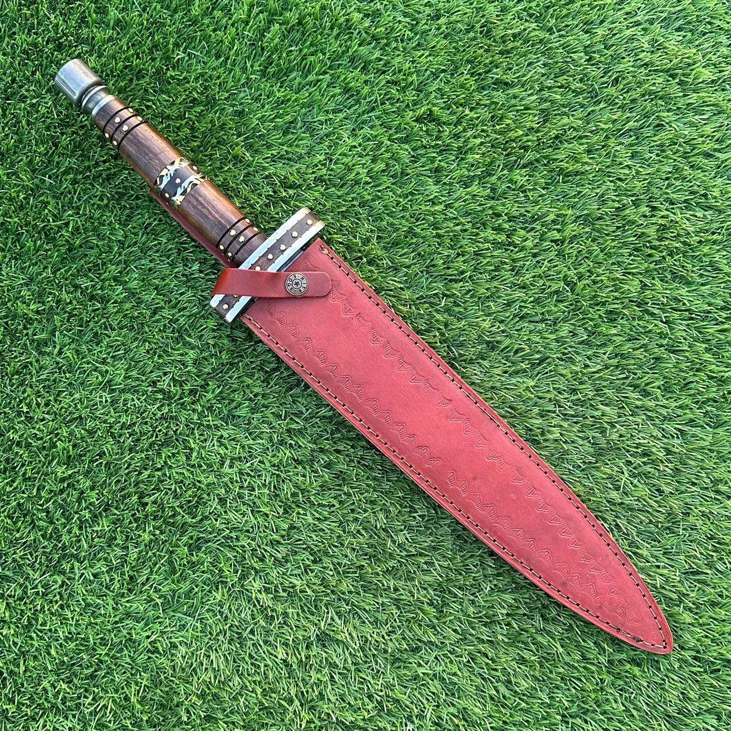 20” Rare Handmade Bowie Knife , Damascus Steel Blade, Rosewood , Dagger Knife Gift for Him, Gift for Husband, Camping & Survival Knife,