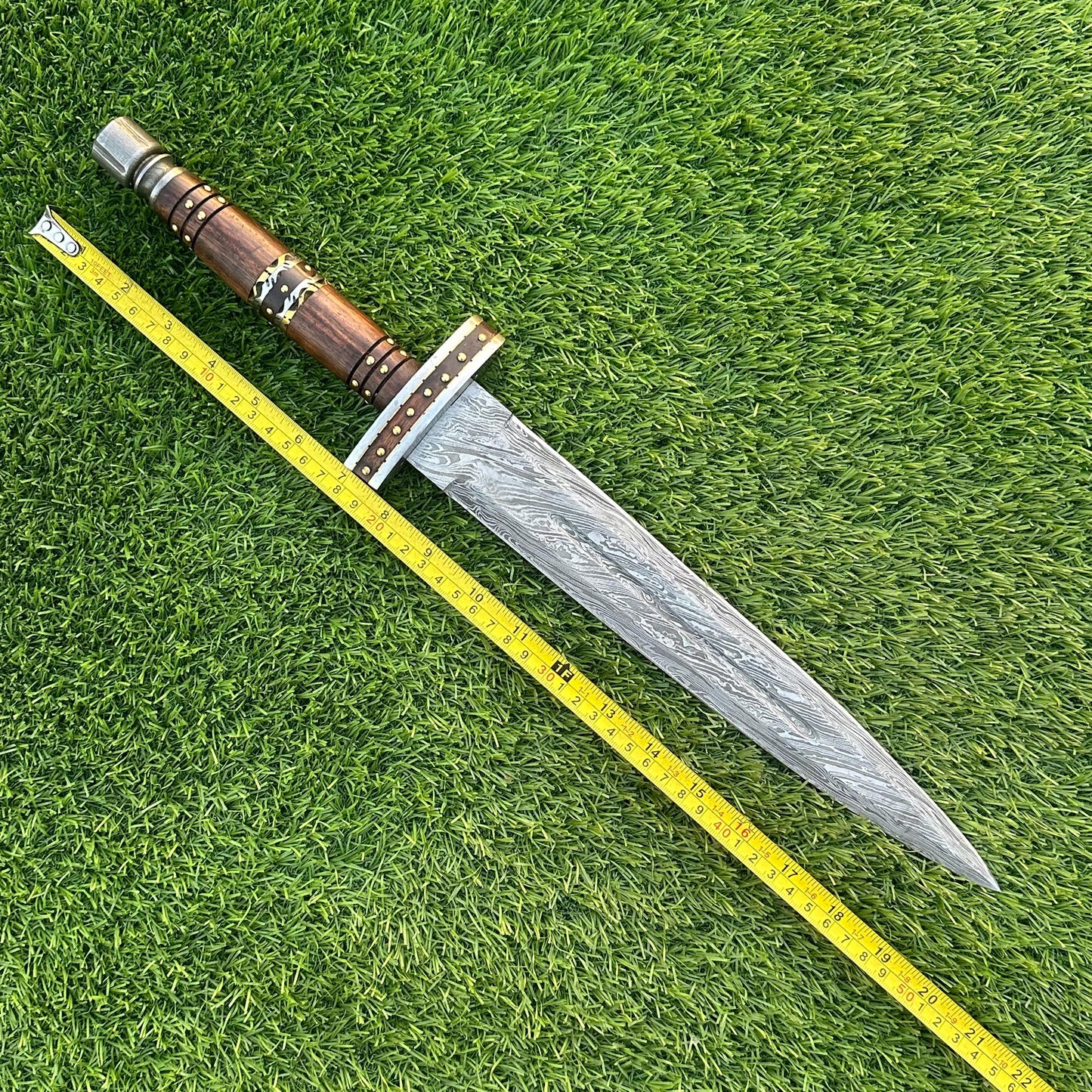 20” Rare Handmade Bowie Knife , Damascus Steel Blade, Rosewood , Dagger Knife Gift for Him, Gift for Husband, Camping & Survival Knife,