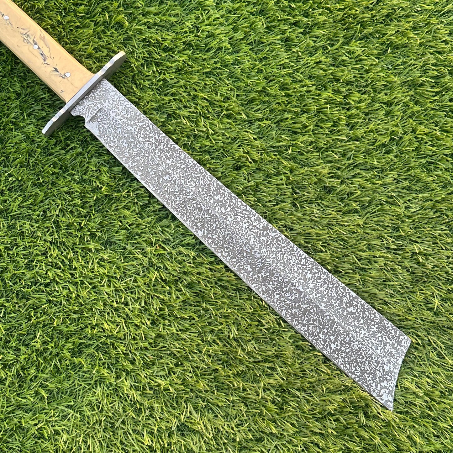Handmade J2 Steel Knife – Etched Blade, Resin Handle, Full Tang, Collectible with Sheath – Gift for Him, Gift for Husband, Unique Knife ,