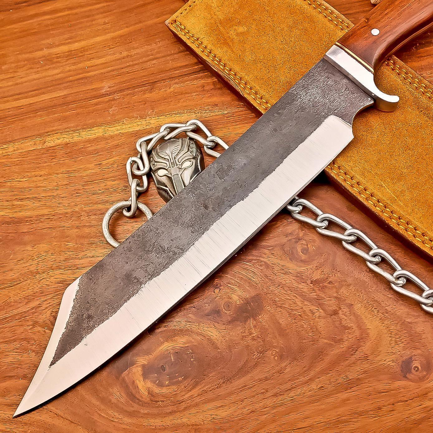 Big Bushcraft 18" Bowie Knife Carbon Steel Hatchet Butcher Knife – Personalized Gift for Husband Birthday Outdoor Tool
