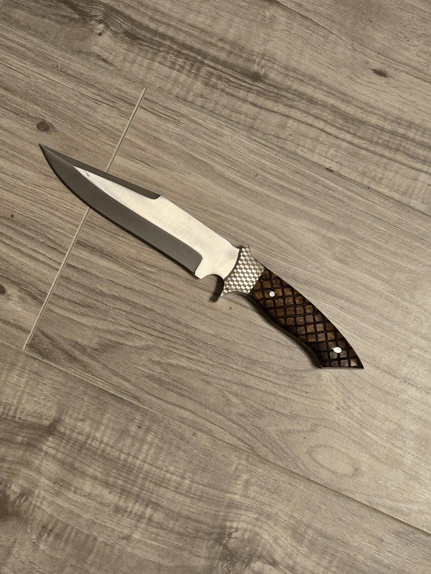 Bowie Knife 11" Custom Handmade D2 Steel with Rosewood Handle & Sheath – Unique Collectible Gift for Him Husband
