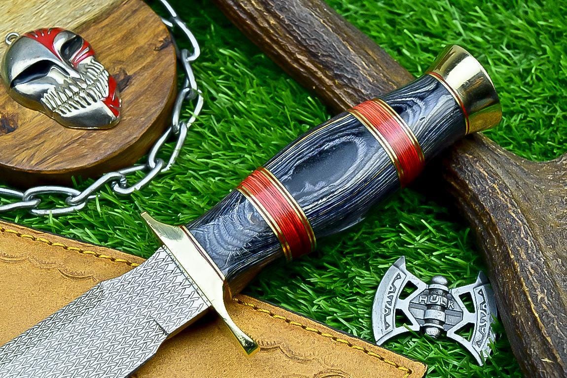 Bowie Knife 12" Handmade J2 Steel with Hardwood Handle & Sheath – Unique Collectible Gift for Him, Husband Anniversary Present