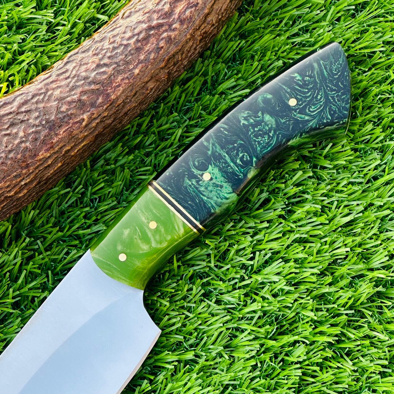 Hunting Knife Custom Handmade D2 Steel Bowie with Rosewood Handle & Leather Sheath – Gift for Him, Collectible Outdoor Knife