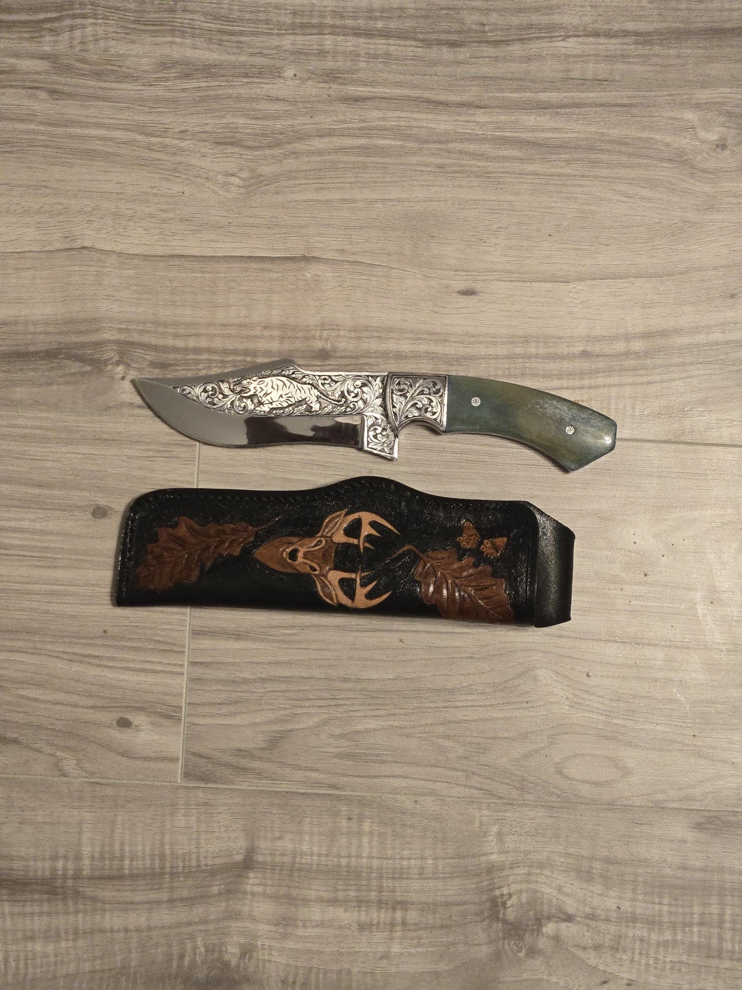 Custom Engraved D2 Steel Skinner Knife with Camel Bone Handle, Birthday Gift for Boyfriend & Husband, Handmade Masterpiece