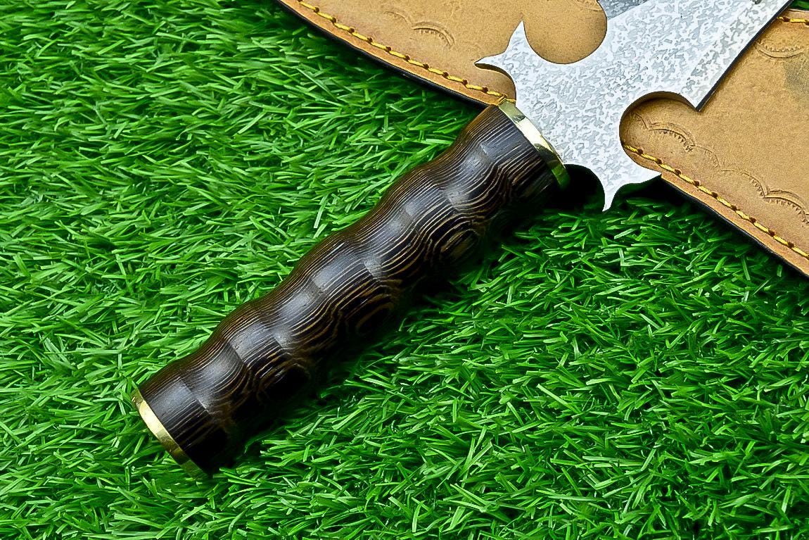 13” Handmade Bowie Knife with J2 Steel Etched Blade & Leather Sheath, Dagger Knife Gift for Him, Camping Survival Knife for Husband.