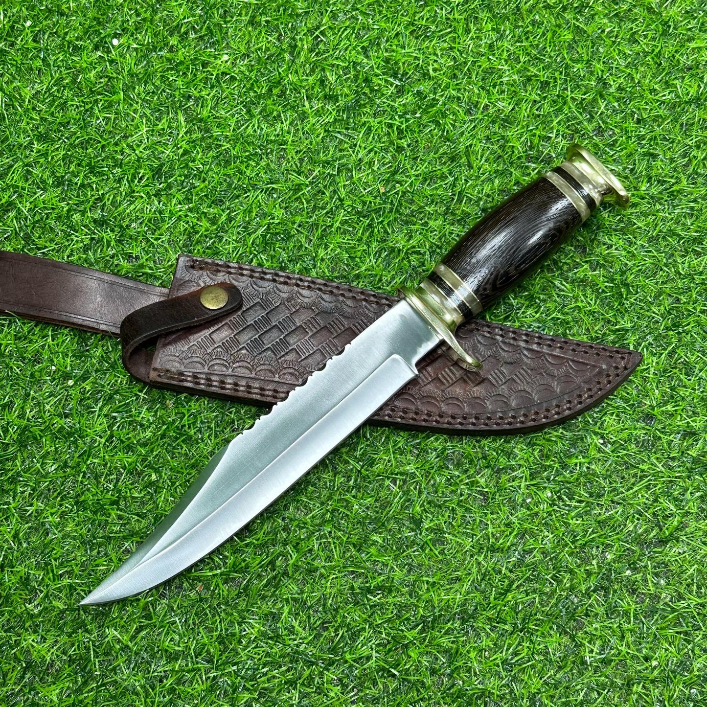 Bowie Knife 14" Handmade D2 Steel with Wenge Wood Handle & Sheath – Unique Collectible Gift for Him