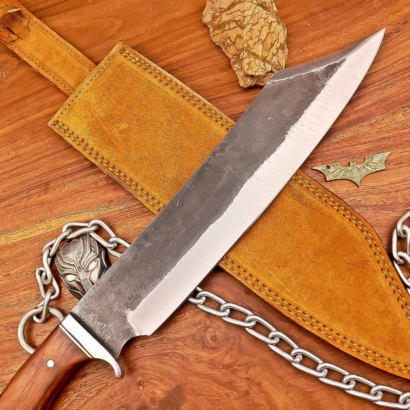Big Bushcraft 18" Bowie Knife Carbon Steel Hatchet Butcher Knife – Personalized Gift for Husband Birthday Outdoor Tool