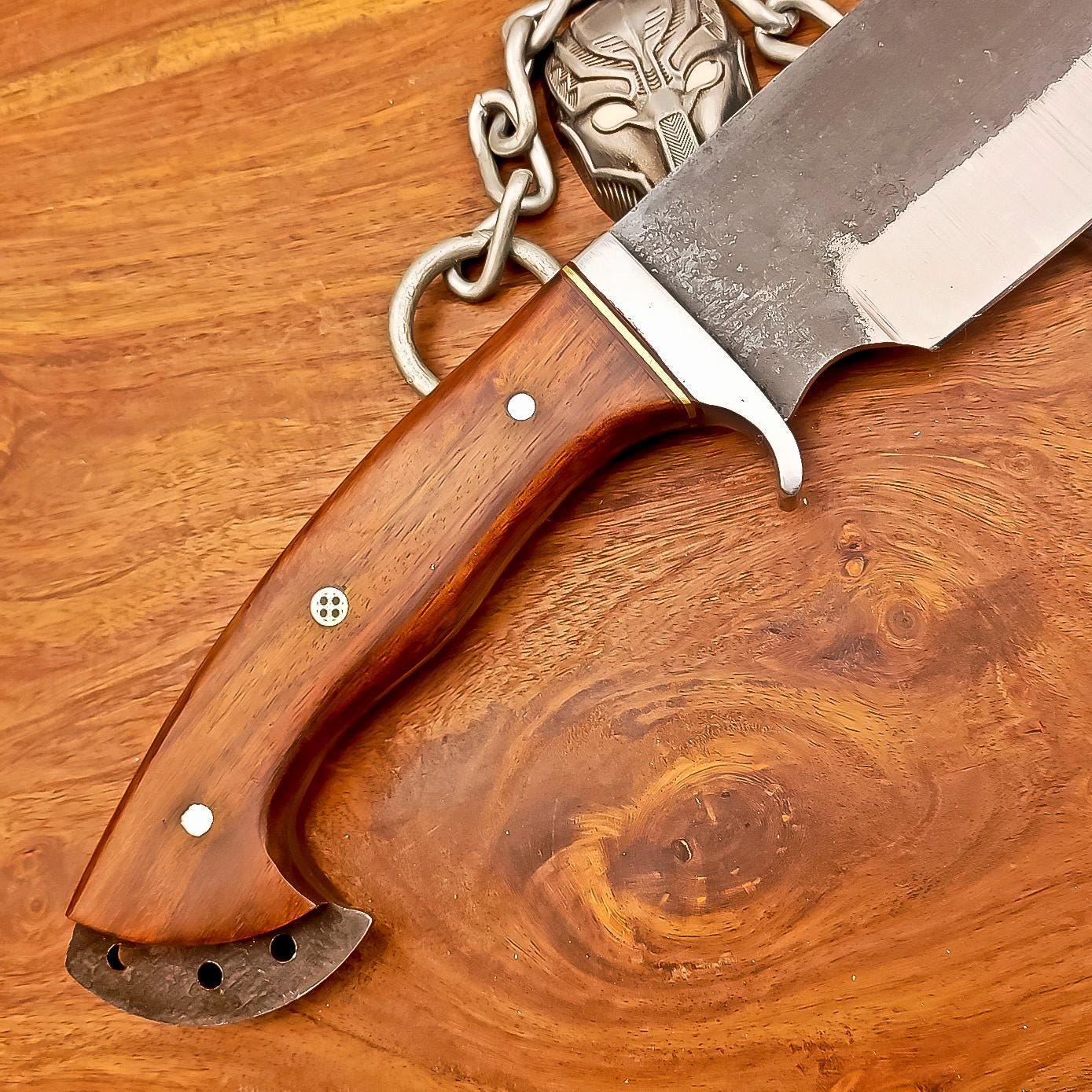 Big Bushcraft 18" Bowie Knife Carbon Steel Hatchet Butcher Knife – Personalized Gift for Husband Birthday Outdoor Tool