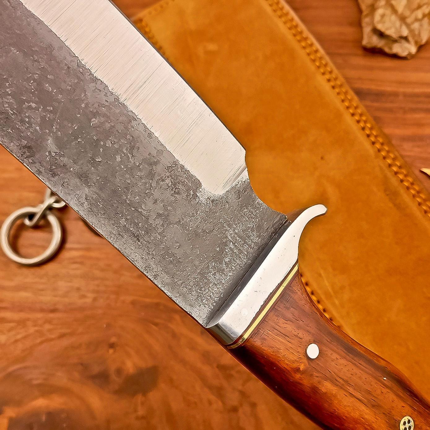 Big Bushcraft 18" Bowie Knife Carbon Steel Hatchet Butcher Knife – Personalized Gift for Husband Birthday Outdoor Tool