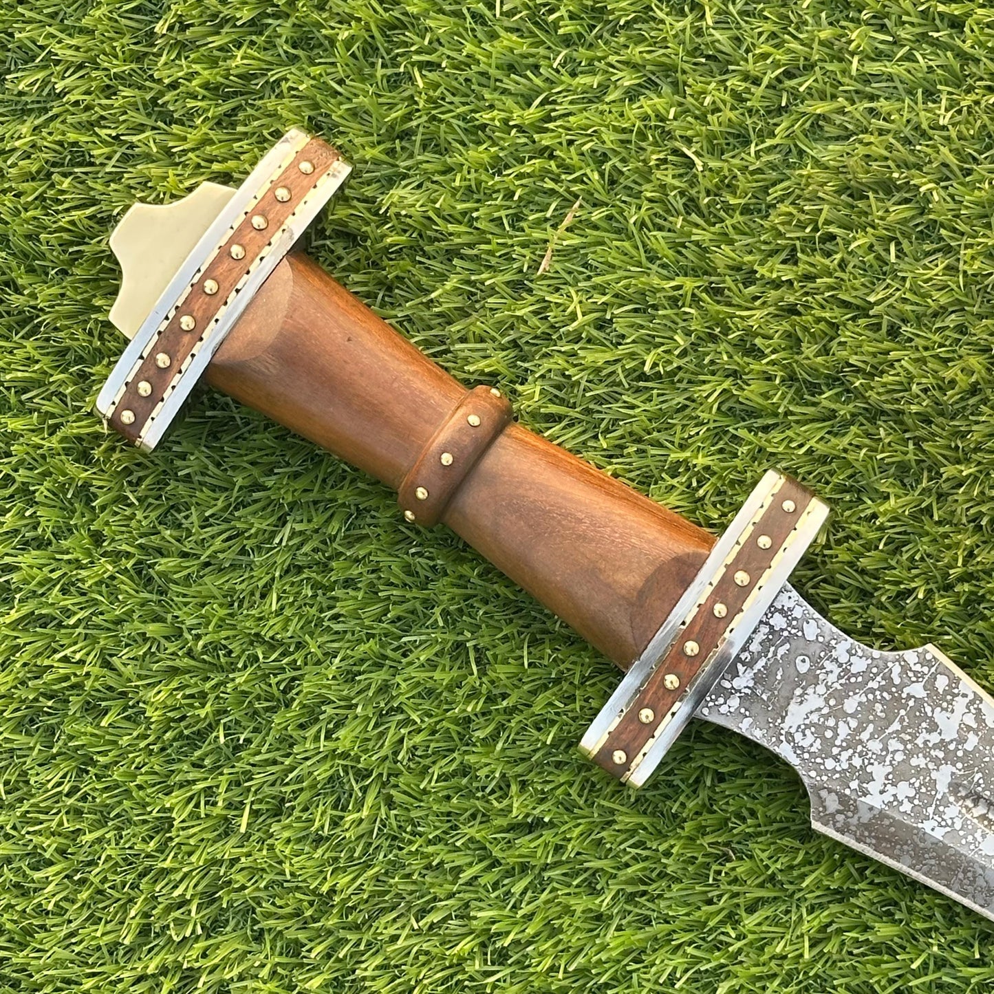 Custom Handmade Viking Sword 28" J2 Steel Blade with Leather Sheath - Natural Wood Handle, Collectible Anniversary Gift for Father