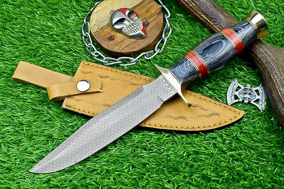 Bowie Knife 12" Handmade J2 Steel with Hardwood Handle & Sheath – Unique Collectible Gift for Him, Husband Anniversary Present