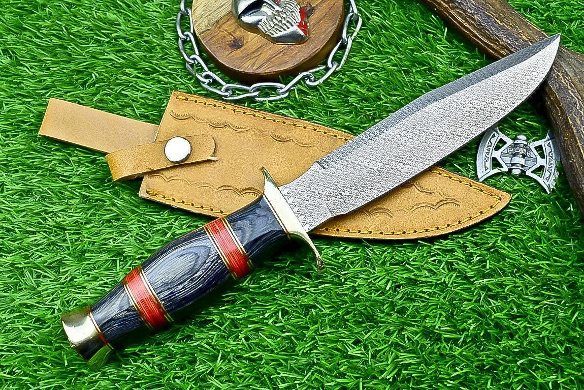 Bowie Knife 12" Handmade J2 Steel with Hardwood Handle & Sheath – Unique Collectible Gift for Him, Husband Anniversary Present