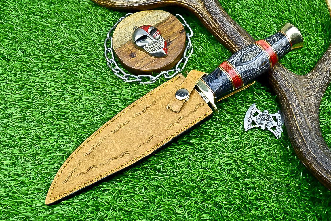 Bowie Knife 12" Handmade J2 Steel with Hardwood Handle & Sheath – Unique Collectible Gift for Him, Husband Anniversary Present