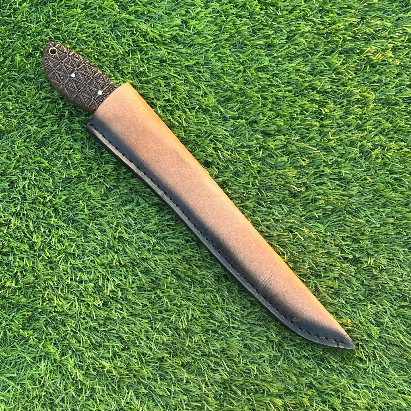 Custom 13" Fillet Knife with J2 Steel Etched Blade, Rosewood Camel Bone Handle – Precision Fishing & Kitchen Cutlery Tool