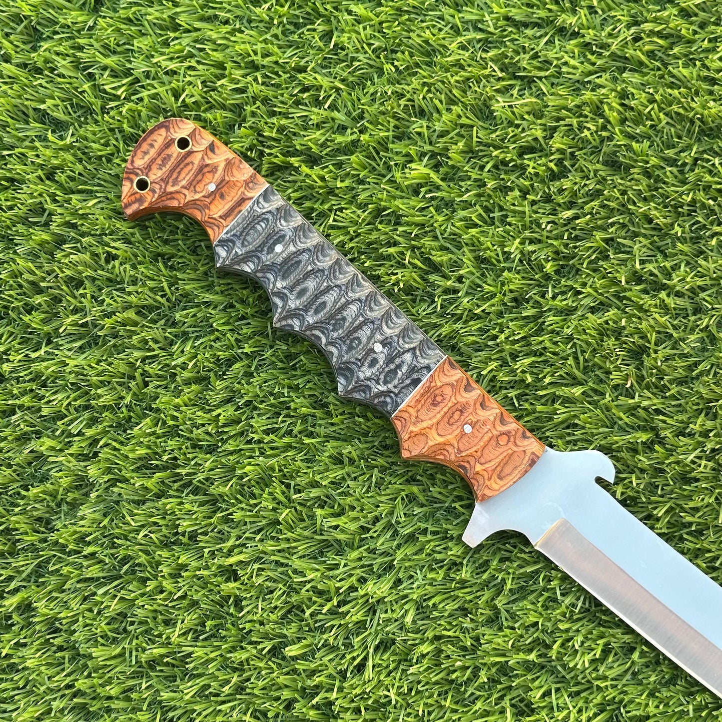 Tanto Blade Sword 26" Custom Handmade J2 Steel Full Tang Tactical Sword with Jigged Pakka Wood Handle - Collectible Gift for Him