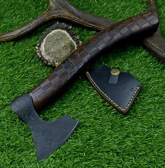 12" Handmade Carbon Steel Axe, W/sheath SHKWORKS