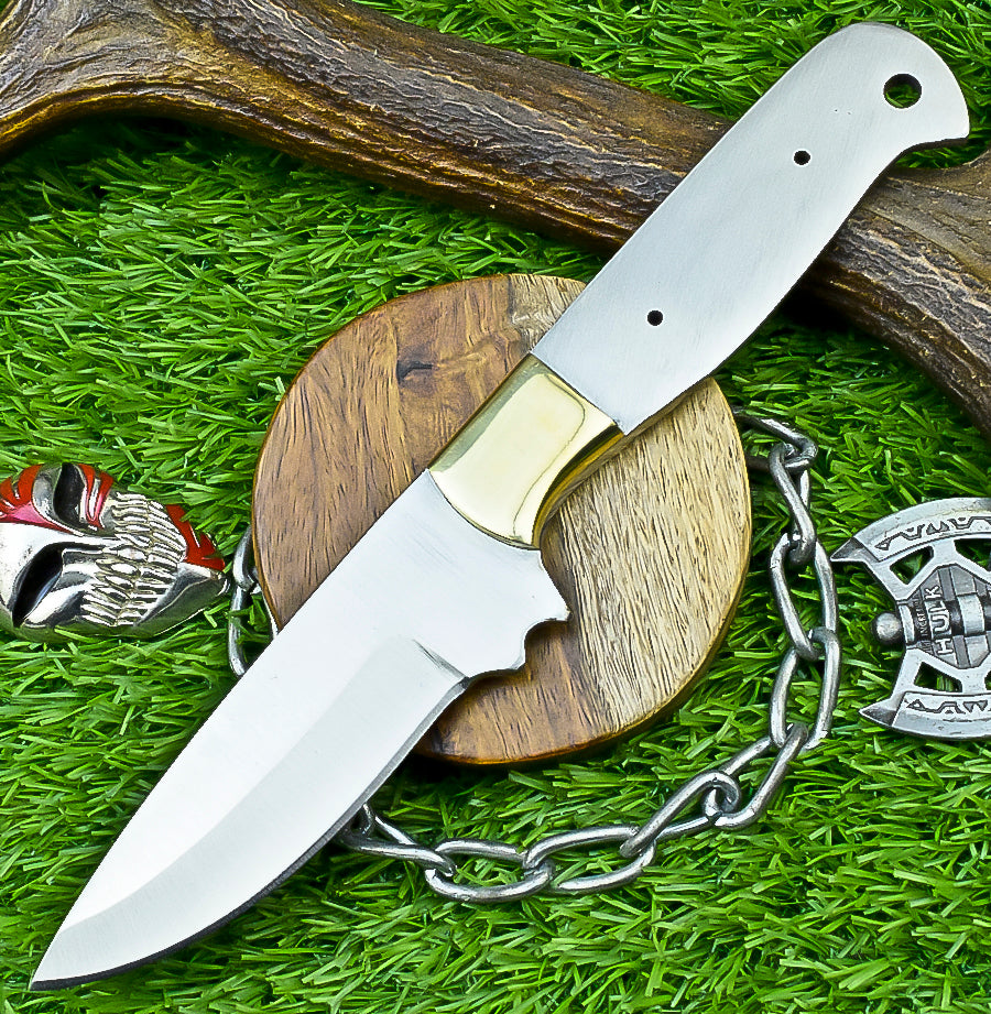 Custom Hand Forged J2 Steel Blank Blade – 9" For Knife Making Blade with Brass Bolster | DIY Forged Knife Blade |UN- 8426