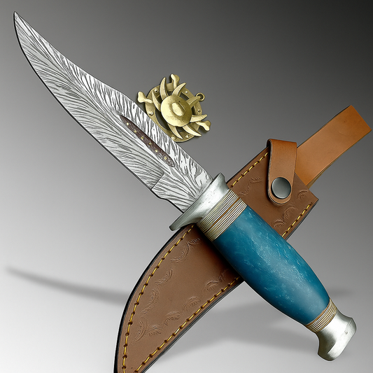 11" Custom Handmade J2 Steel Blade Hunting Knife, Bowie Knife W/Sheath EN-2828