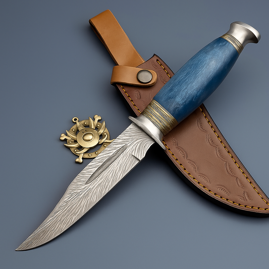 11" Custom Handmade J2 Steel Blade Hunting Knife, Bowie Knife W/Sheath EN-2829