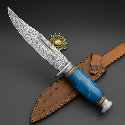 11" Custom Handmade J2 Steel Blade Hunting Knife, Bowie Knife W/Sheath EN-2830