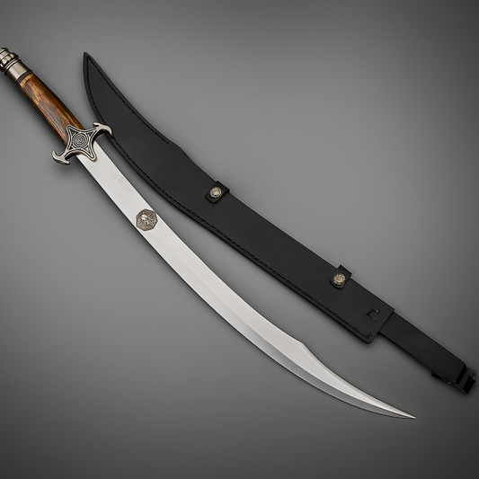 Hand-Forged Tactical Scimitar Sword – 30" J2 Steel Blade with Rosewood Handle & Pewter Bolsters | Gift for Him  SN-345