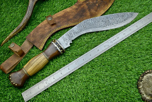 Unique Handmade Damascus Steel Kukri | Handcrafted & Sharp SHKWORKS