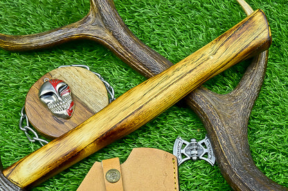 Carbon Steel Tomahawk Axe – 15" Camping Hatchet with Natural Wood Handle | Survival Tool | UN-9991