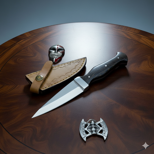 Wenge wood handle, D2 STEEL Blade, Handmade Hunting Knife with Case , Dagger Knife , Camping knife, Father’s Day gift, Gift for husband | UN-4933