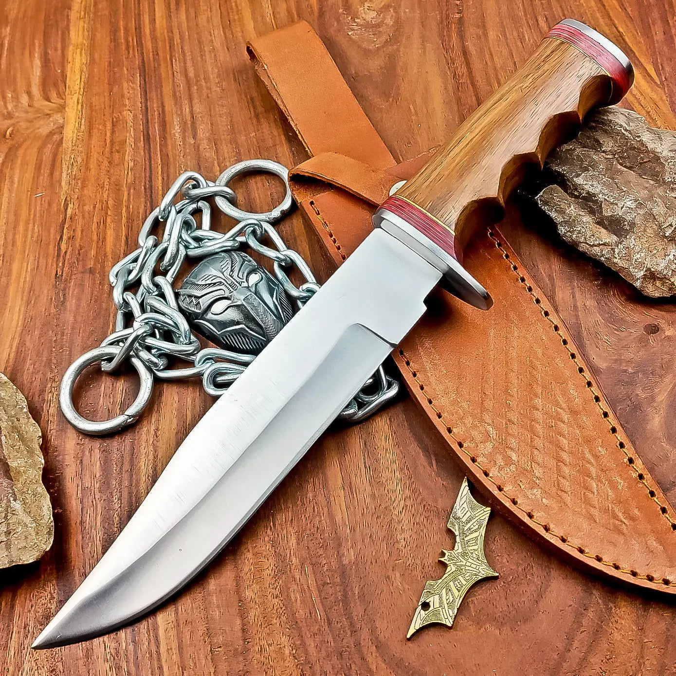 Damascus steel hunting knife SHKWORKS