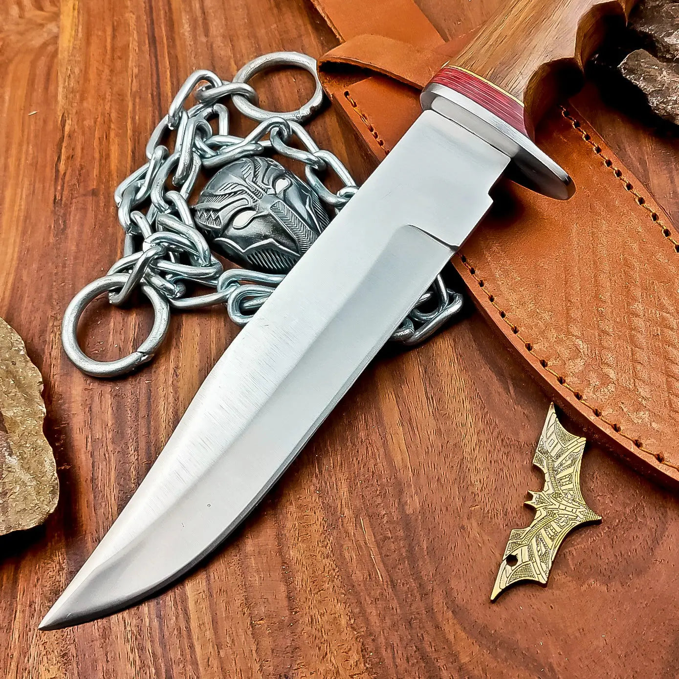 Damascus steel hunting knife SHKWORKS