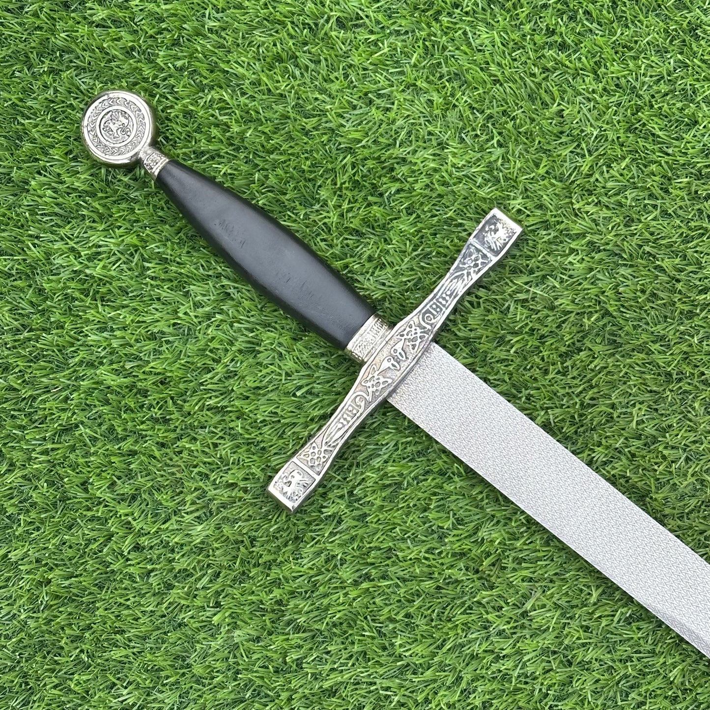 Handmade Two-Handed Longsword | Black Leather Handle & Scabbard | 41" Polished Steel Blade  | Gift For Him  SN-322
