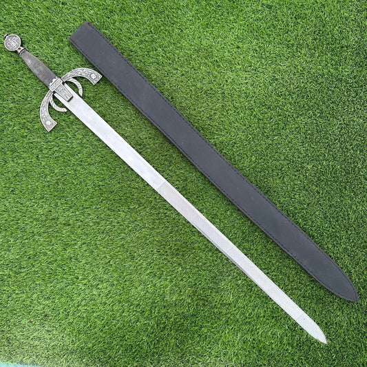 Hand-Forged Fantasy Long Sword – 40" J2 Steel Blade with Copper Wire Handle &amp; Pewter Bolsters | Gift for Him SN -323