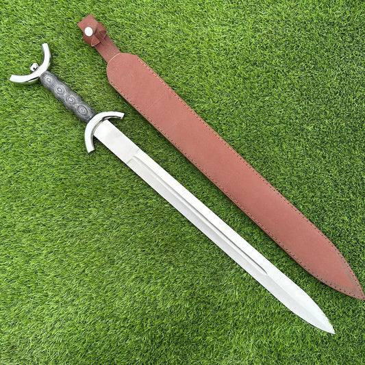 Hand-Forged Double Edge Sword – 27" J2 Steel Blade with Pakka Wood Handle | Gift for Him SN-335