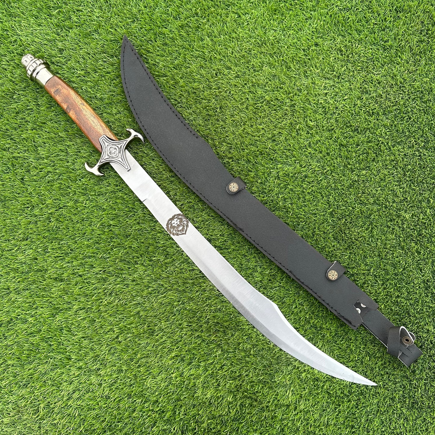 Hand-Forged Tactical Scimitar Sword – 30" J2 Steel Blade with Rosewood Handle & Pewter Bolsters | Gift for Him  SN-345