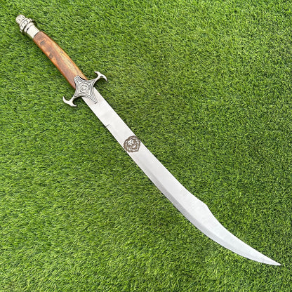 Hand-Forged Tactical Scimitar Sword – 30" J2 Steel Blade with Rosewood Handle & Pewter Bolsters | Gift for Him  SN-345