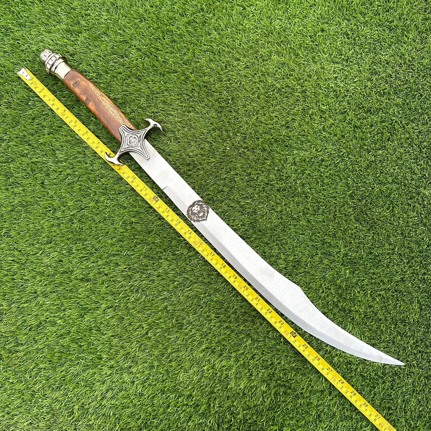Hand-Forged Tactical Scimitar Sword – 30" J2 Steel Blade with Rosewood Handle & Pewter Bolsters | Gift for Him  SN-345