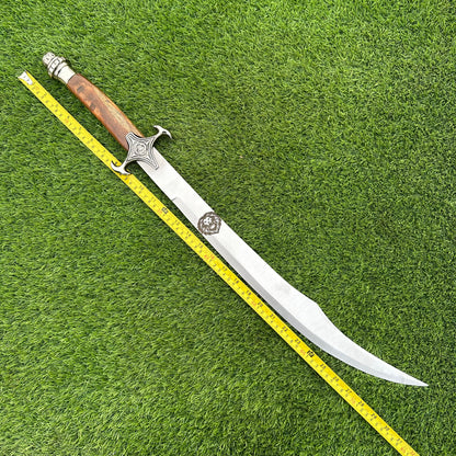 Hand-Forged Tactical Scimitar Sword – 30" J2 Steel Blade with Rosewood Handle & Pewter Bolsters | Gift for Him  SN-345