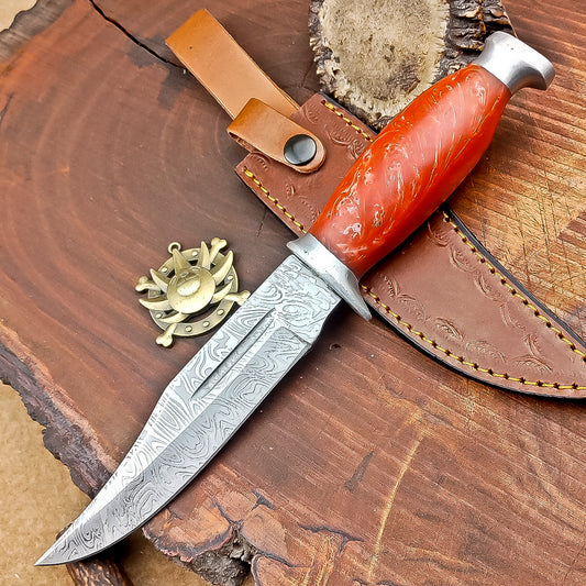 11" Custom Handmade J2 Steel Blade Hunting Knife, Bowie Knife W/Sheath EN-2797