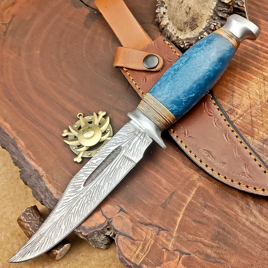 11" Custom Handmade J2 Steel Blade Hunting Knife, Bowie Knife W/Sheath EN-2829