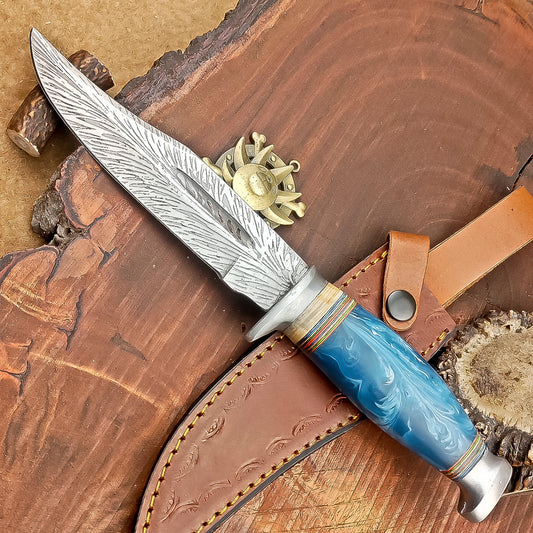 11" Custom Handmade J2 Steel Blade Hunting Knife, Bowie Knife W/Sheath EN-2830