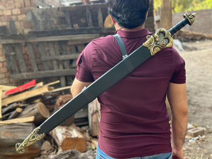 Lord of the Rings Guthwine Sword Replica high quality with Leather Scabbard – Decorative Medieval Fantasy Blade