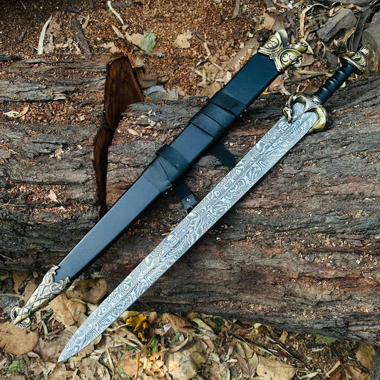 Lord of the Rings Guthwine Sword Replica high quality with Leather Scabbard – Decorative Medieval Fantasy Blade