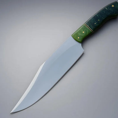 Hunting Knife – Custom Handmade 12" D2 Steel Bowie with Rosewood Handle & Leather Sheath – Gift for Him, Outdoor Collectible