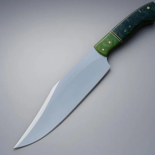 Hunting Knife – Custom Handmade 12" D2 Steel Bowie with Rosewood Handle & Leather Sheath – Gift for Him, Outdoor Collectible