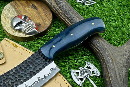 Handmade Carbon steel Serbian Chef Knife, Chopper Cleaver knife, groomsman gift kitchen knife wedding anniversary father&#39;s day gift lover