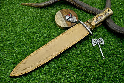Handcrafted 16&quot; D2 Steel Dagger Knife Hardwood Handle, Handmade Steel Bolster, Christmas GIFT, Fathers day gift, Birthday gift, Gift for him